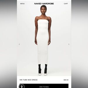 Naked Wardrobe White Tube Dress